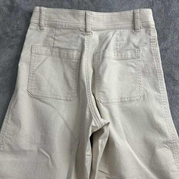 H&M Wide Leg Pants Womens 6 Beige High Rise Office Pleated Trousers Classic 25” - Picture 13 of 13